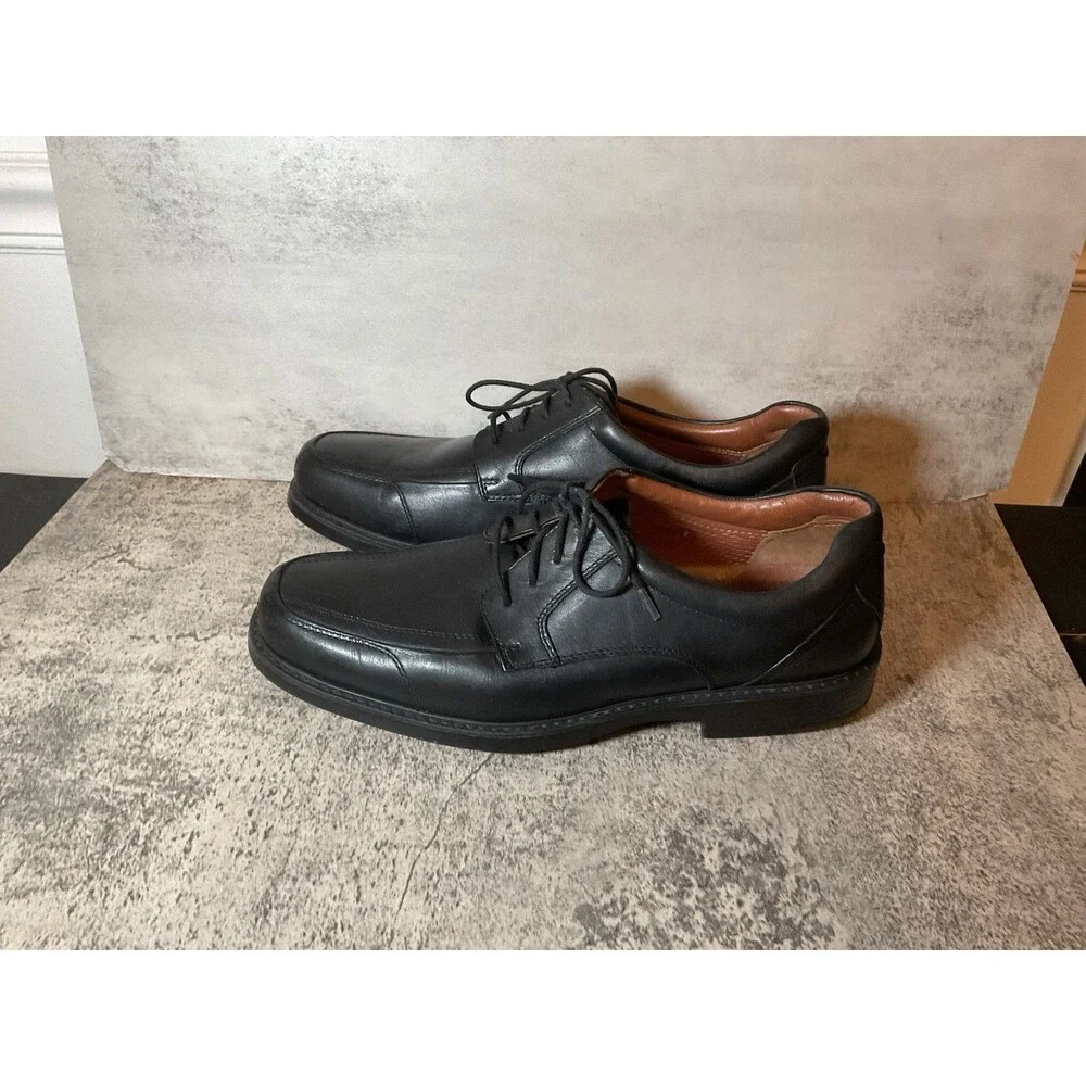 Johnston & Murphy Mens 10.5 M XC Flex Raleigh Leather Oxfords Dress Black